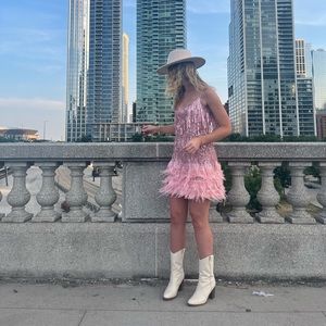 PINK SPARKLY DRESS (Perfect for Taylor Swift) — WORN ONCE AT CHICAGO CONCERT